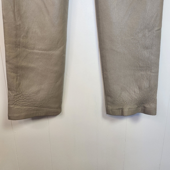 Wilfred Aritzia Faux Vegan Leather Melina Pants High Rise Straight Leg Tan Xs - Picture 10 of 12